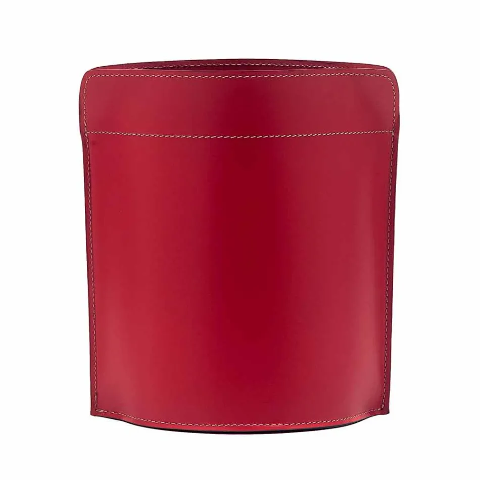 Cesto de papel usado em Itália em couro Canistro regenerado Viadurini