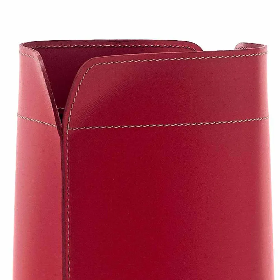 Cesto de papel usado em Itália em couro Canistro regenerado Viadurini