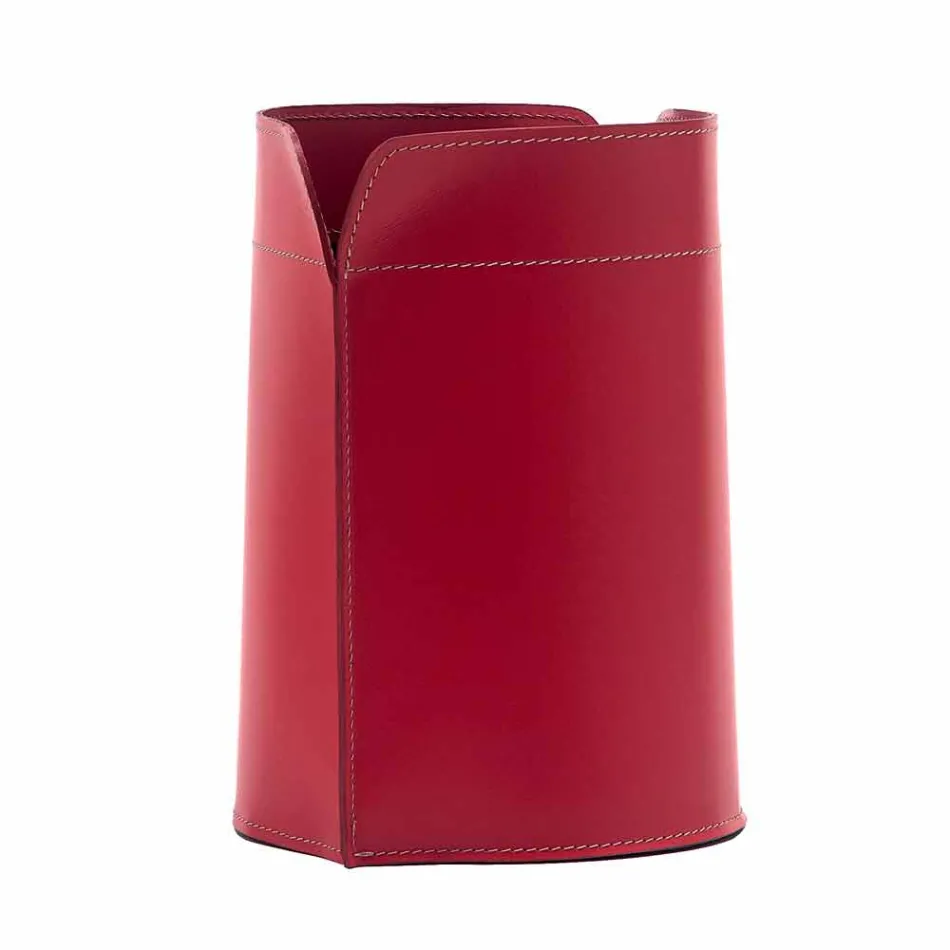 Cesto de papel usado em Itália em couro Canistro regenerado Viadurini