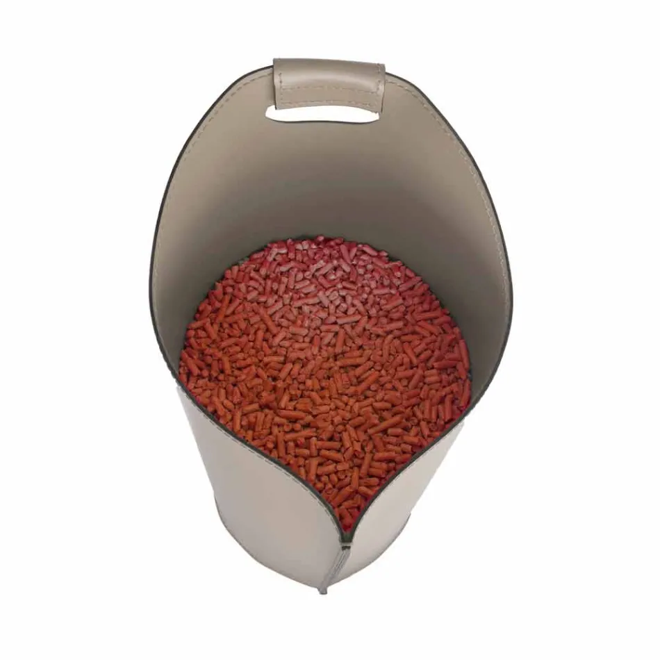 Cesto de peletes de couro interno 15 Kg de design Sapel Viadurini