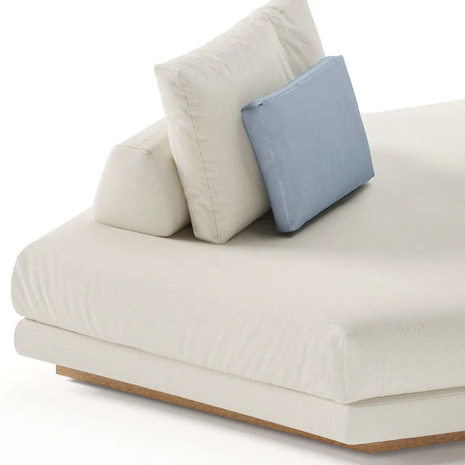 Espreguiçadeira de jardim de canto em tecido fabricado na Itália - Rubik Viadurini