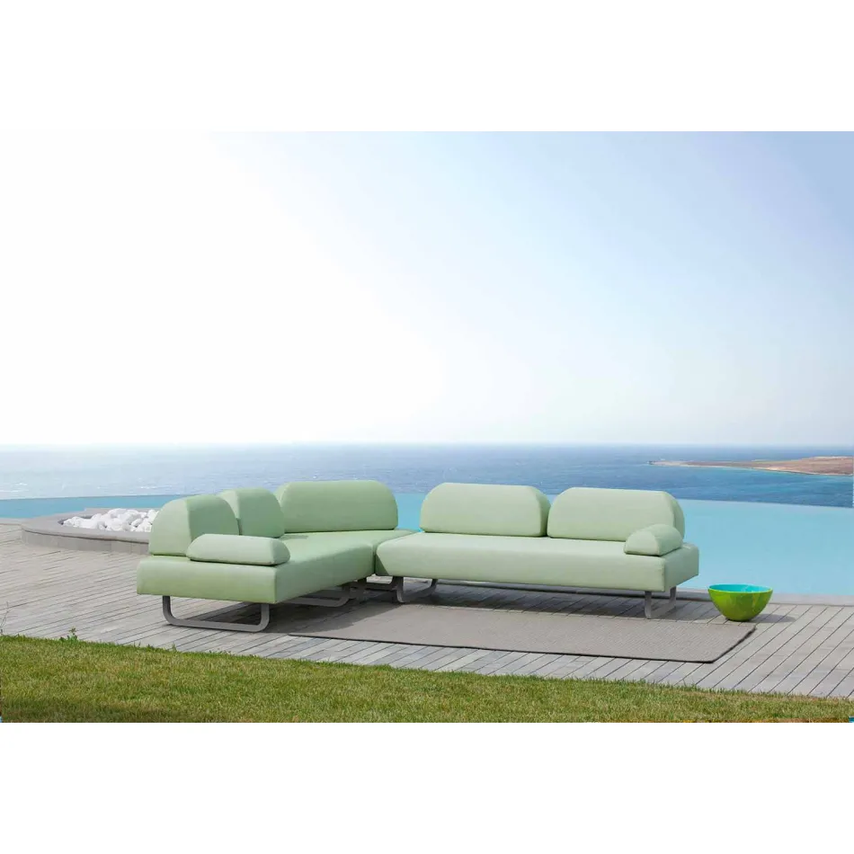 Chaise Longue Design Outdoor em Metal e Tecido Made in Italy - Selia Viadurini