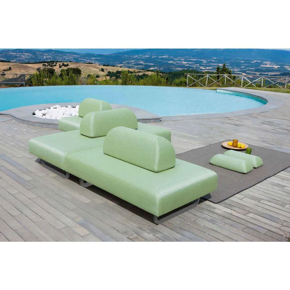 Chaise Longue Design Outdoor em Metal e Tecido Made in Italy - Selia Viadurini