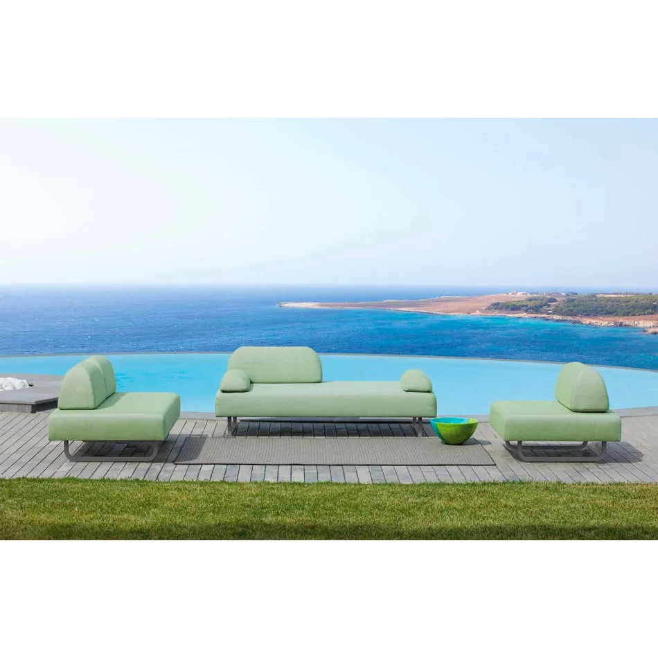 Chaise Longue Design Outdoor em Metal e Tecido Made in Italy - Selia Viadurini