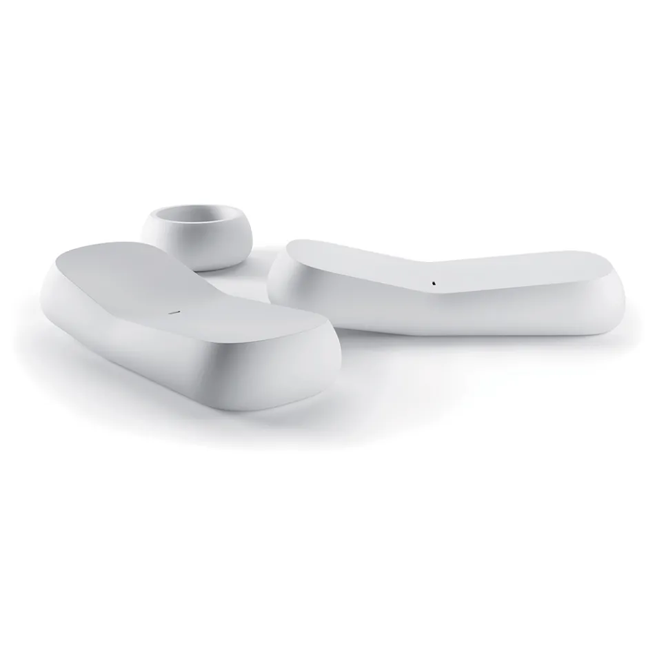 Espreguiçadeira Exterior Design em Polietileno Branco Fabricado na Itália - Ervin Viadurini