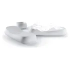 Espreguiçadeira Exterior Design em Polietileno Branco Fabricado na Itália - Ervin Viadurini