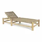 Espreguiçadeira Outdoor em Ramos de Teca e Tecelagem de Fibra Sintética - Tecno Viadurini