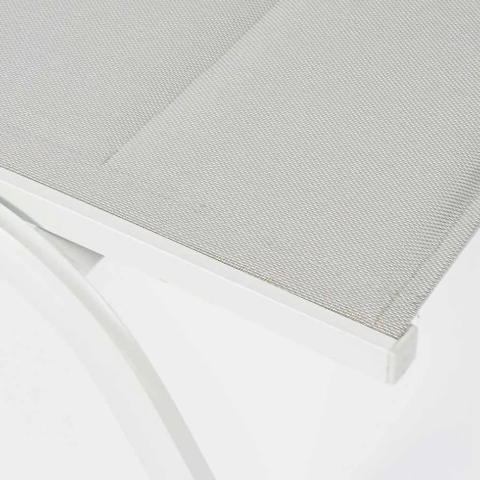 Espreguiçadeira Externa em Textilene e Alumínio com Rodas, 4 Peças - Babilônia Viadurini