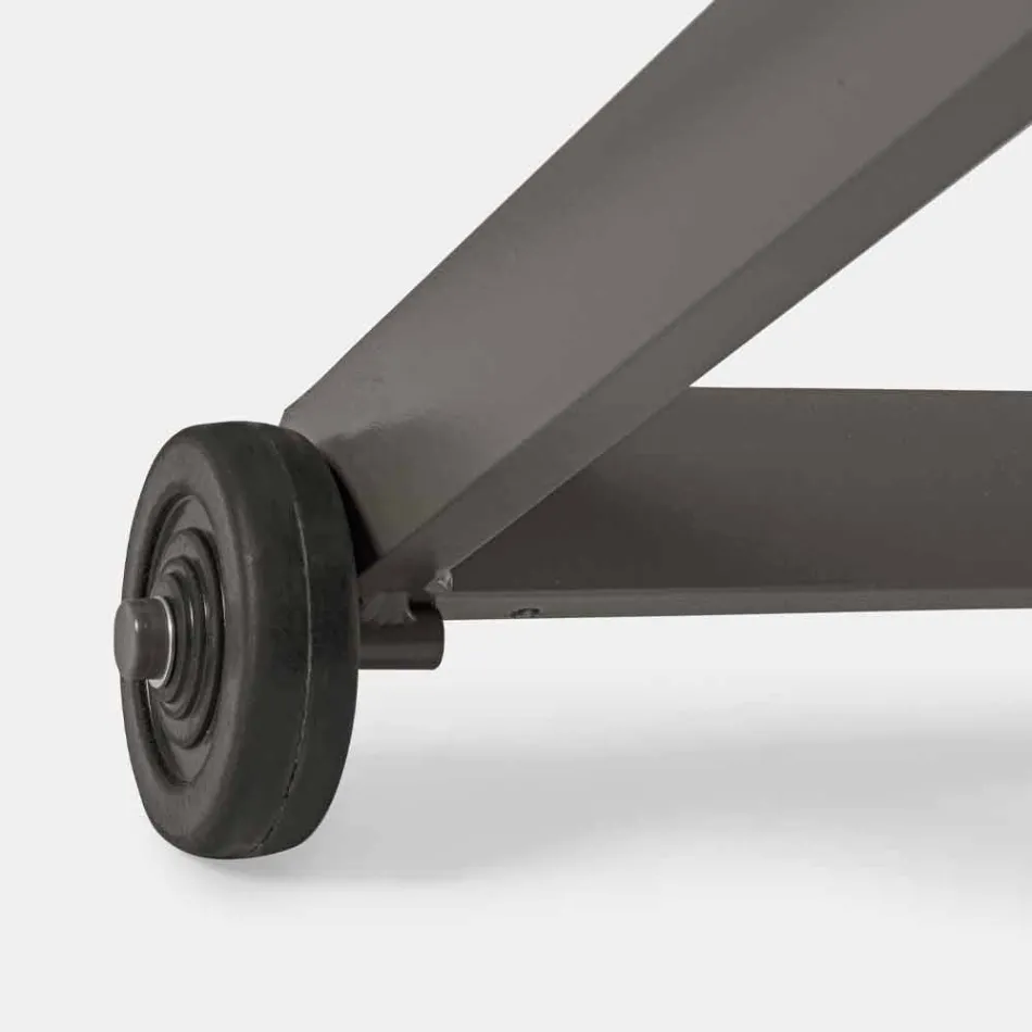 Espreguiçadeira Externa em Textilene e Alumínio com Rodas, 4 Peças - Babilônia Viadurini