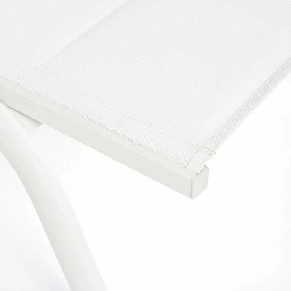 Espreguiçadeira Externa em Textilene e Alumínio com Rodas, 4 Peças - Babilônia Viadurini