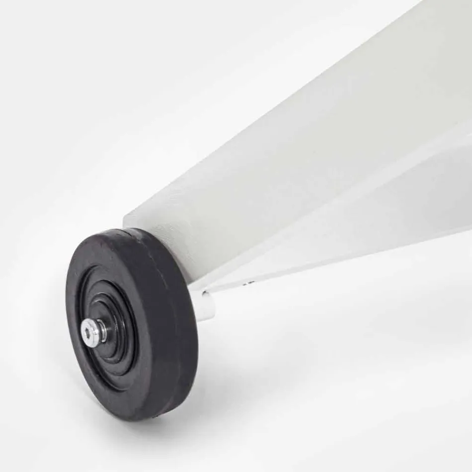 Espreguiçadeira Externa em Textilene e Alumínio com Rodas, 4 Peças - Babilônia Viadurini