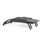 Espreguiçadeira Externa em Textilene e Alumínio com Rodas, 4 Peças - Babilônia Viadurini