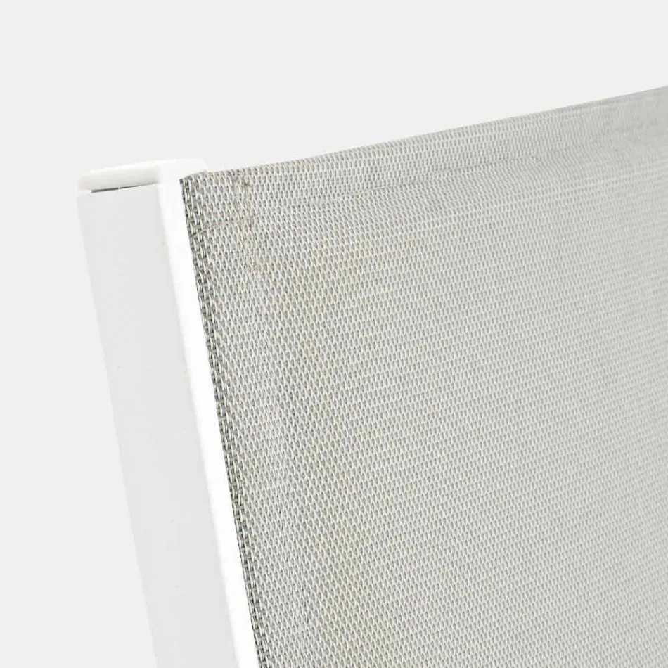 Espreguiçadeira de jardim com rodas e encosto reclinável, 4 peças - Babilônia Viadurini