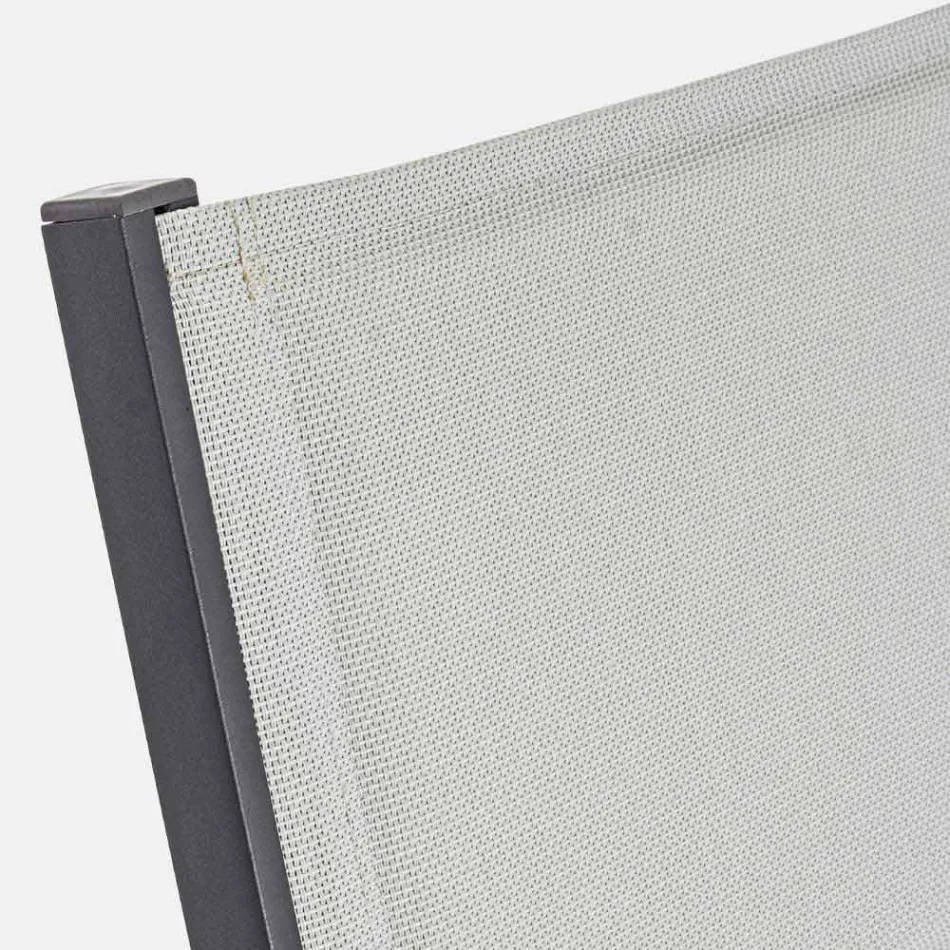 Espreguiçadeira de jardim com rodas e encosto reclinável, 4 peças - Babilônia Viadurini