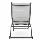 Espreguiçadeira de jardim com rodas e encosto reclinável, 4 peças - Babilônia Viadurini