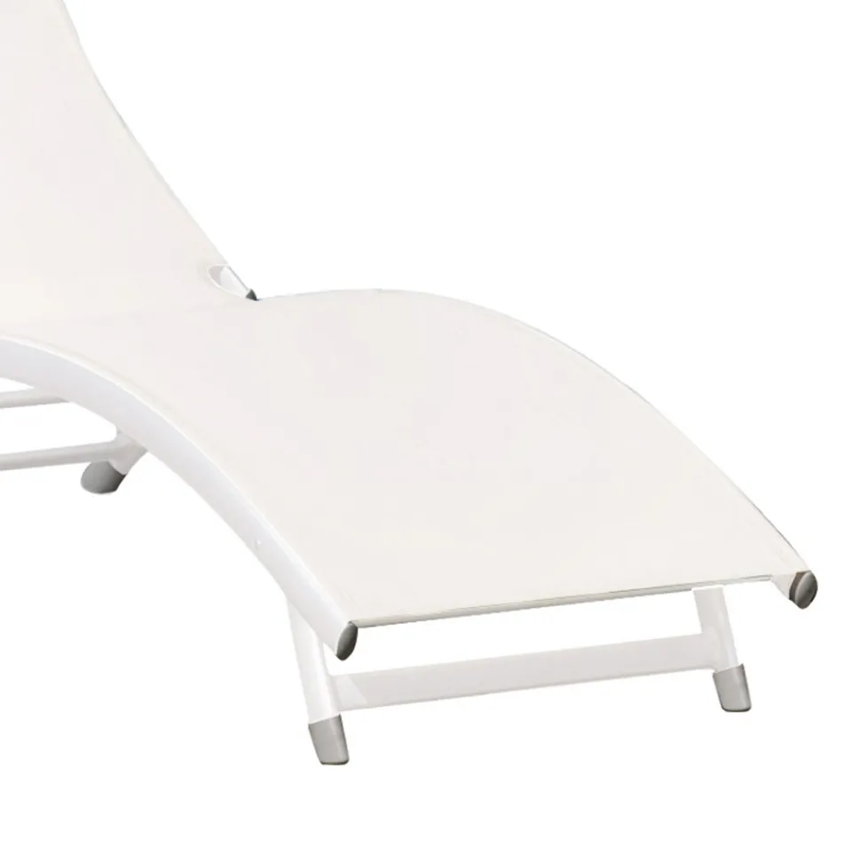 Chaise Longue de Jardim com Estrutura de Alumínio Branco - Berranger Viadurini
