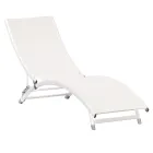 Chaise Longue de Jardim com Estrutura de Alumínio Branco - Berranger Viadurini