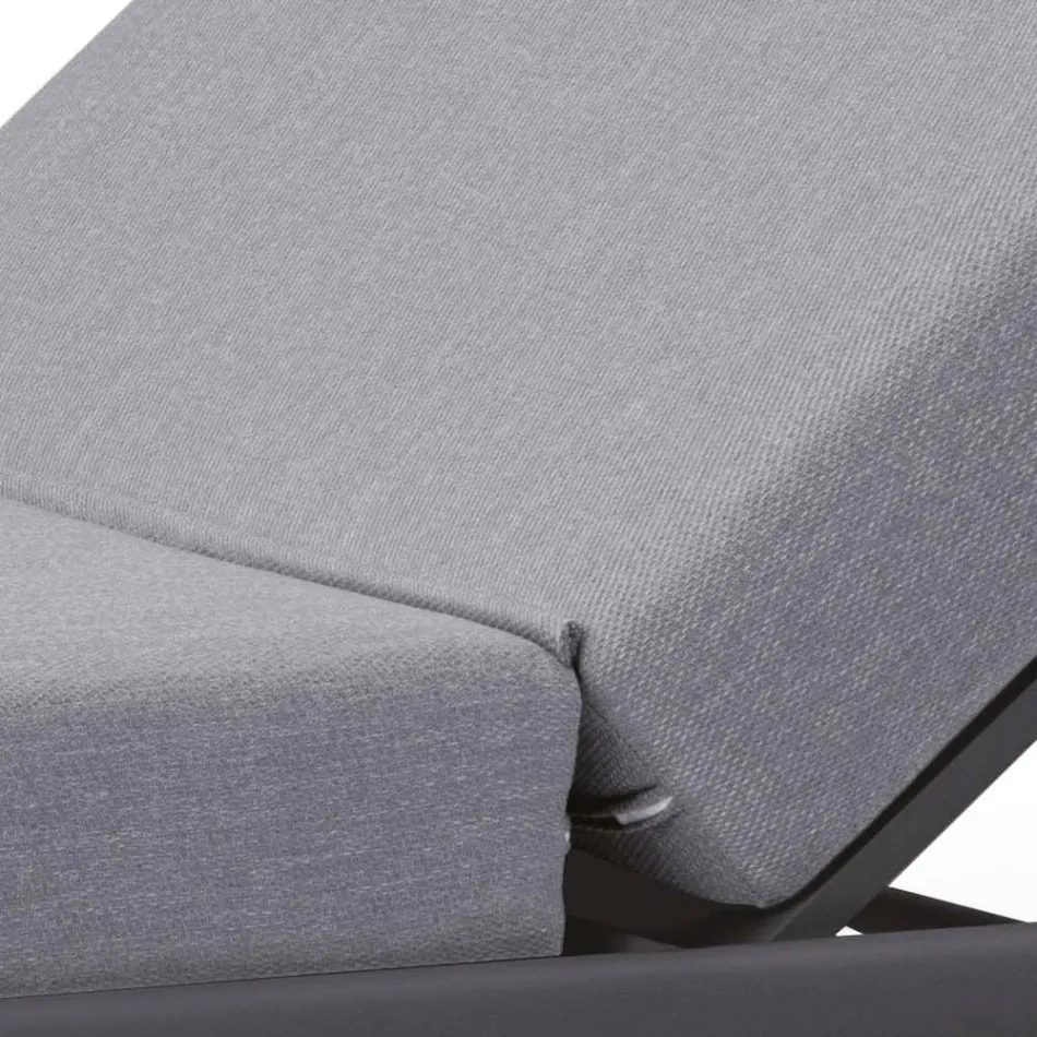 Chaise Longue de Jardim em Alumínio com Revestimento em Tecido - Eufemia Viadurini