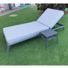 Chaise Longue de Jardim em Alumínio com Revestimento em Tecido - Eufemia Viadurini