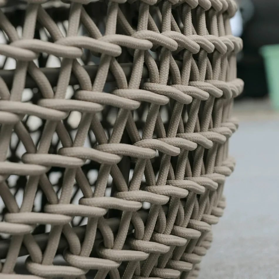 Chaise longue de borracha para jardim com estrutura de corda - Shuffle Viadurini