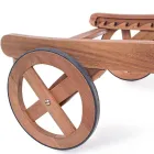 Espreguiçadeira de jardim de madeira com rodas de design para exterior - Roxen Viadurini