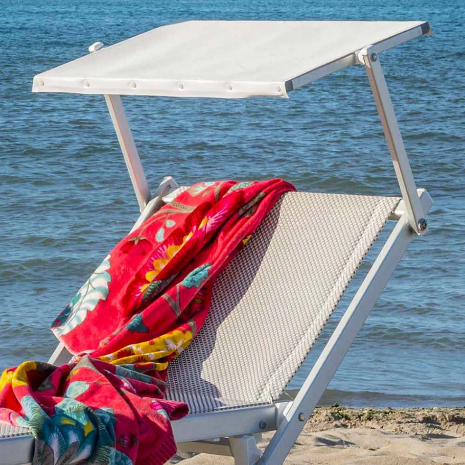 Espreguiçadeira de jardim moderna com guarda-sol e encosto reclinável - Arnold Viadurini