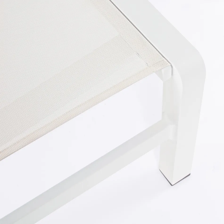 Espreguiçadeira de Jardim Reclinável em Alumínio, Homemotion, 4 Peças - Lester Viadurini