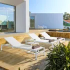 Espreguiçadeira de jardim reclinável de alumínio Homemotion, 4 peças - Lester Viadurini