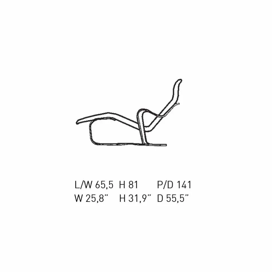 Espreguiçadeira em Madeira de Bétula com Assento de Algodão Fabricado na Itália - Fortaleza Viadurini