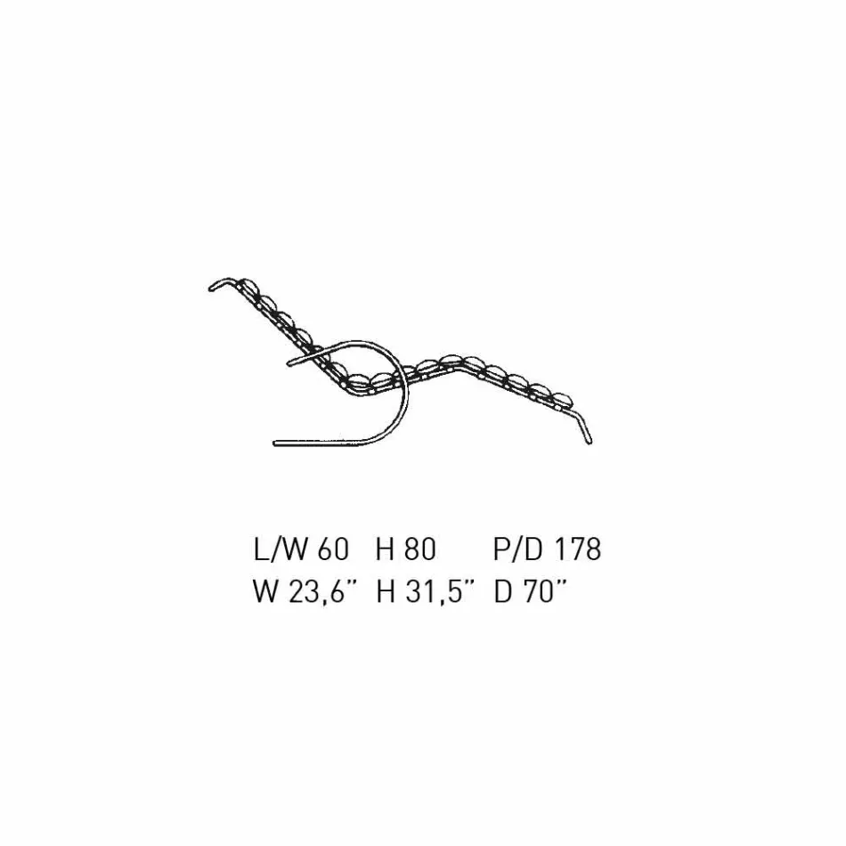 Chaise longue de couro com estrutura de aço cromado fabricada na Itália - Beirute Viadurini