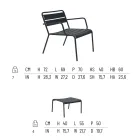 Espreguiçadeira ao ar livre com apoio para os pés de metal fabricado na Itália - Amina Viadurini