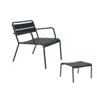 Espreguiçadeira ao ar livre com apoio para os pés de metal fabricado na Itália - Amina Viadurini