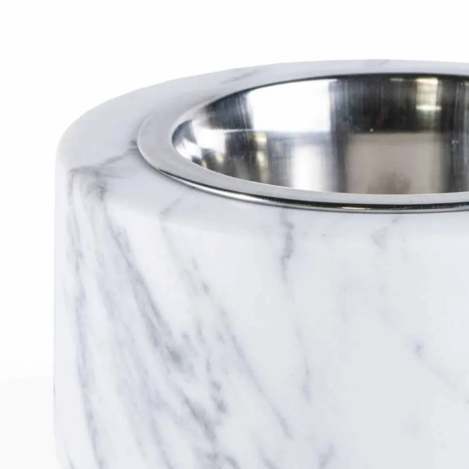 Tigela para Cães e Gatos em Mármore Carrara Branco Made in Italy - Ciotta Viadurini