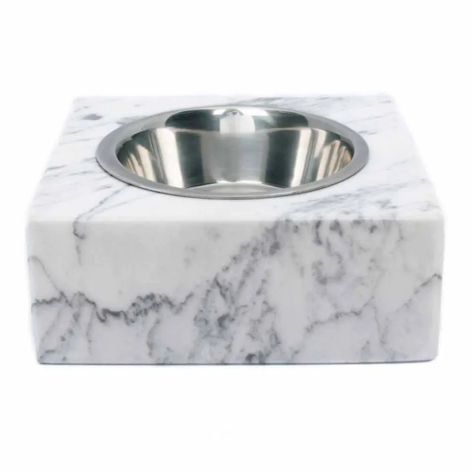 Tigela para Cães e Gatos em Mármore Carrara Branco Made in Italy - Ciotta Viadurini