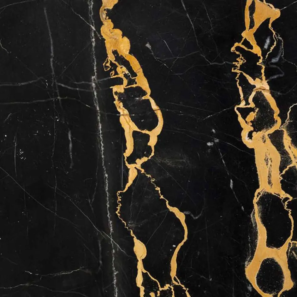 Tigela redonda grande em mármore Portoro ou Paonazzo fabricado na Itália - Glazer Viadurini