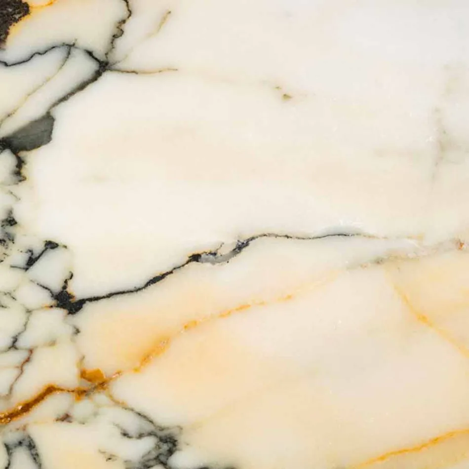 Tigela redonda grande em mármore Portoro ou Paonazzo fabricado na Itália - Glazer Viadurini