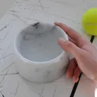 Tigela de Mármore para Cão/Gato Fabricada na Itália - Komi Viadurini