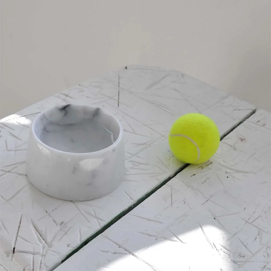 Tigela de Mármore para Cão/Gato Fabricada na Itália - Komi Viadurini