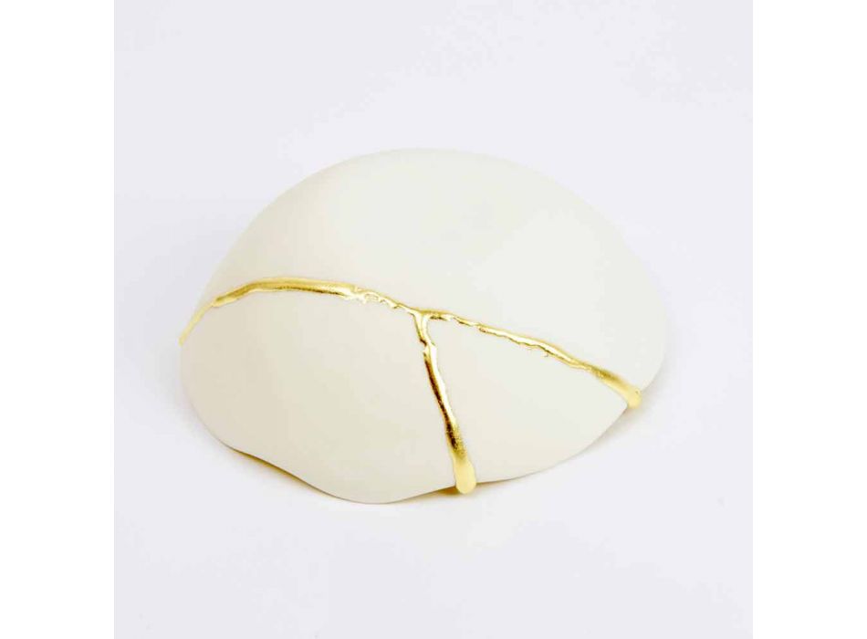Tigelas em Porcelana Branca e Folha de Ouro Design de Luxo Italiano - Cicatroro Viadurini