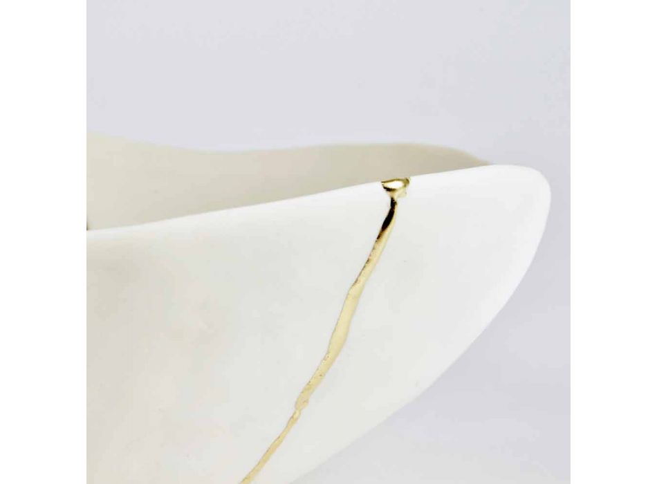 Tigelas em Porcelana Branca e Folha de Ouro Design de Luxo Italiano - Cicatroro Viadurini