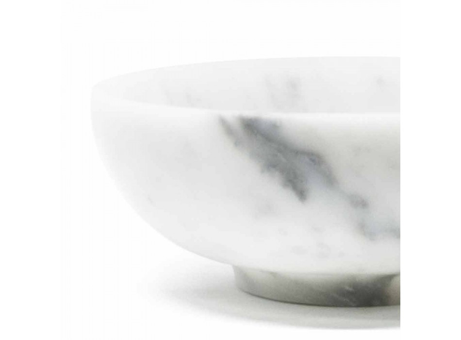 Taça redonda em mármore Carrara branco acetinado fabricado na Itália - Delly Viadurini