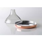Cloche de vidro com bandeja de cobre 2 peças de design moderno e luxuoso - Doriana Viadurini