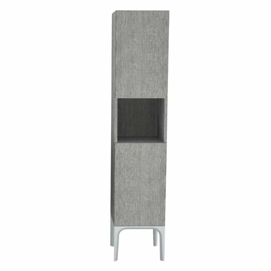 Coluna de banheiro com 2 portas em design moderno eco-madeira Ambra, made in Italy Viadurini