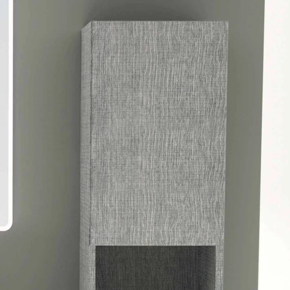 Coluna de banheiro com 2 portas em design moderno eco-madeira Ambra, made in Italy Viadurini