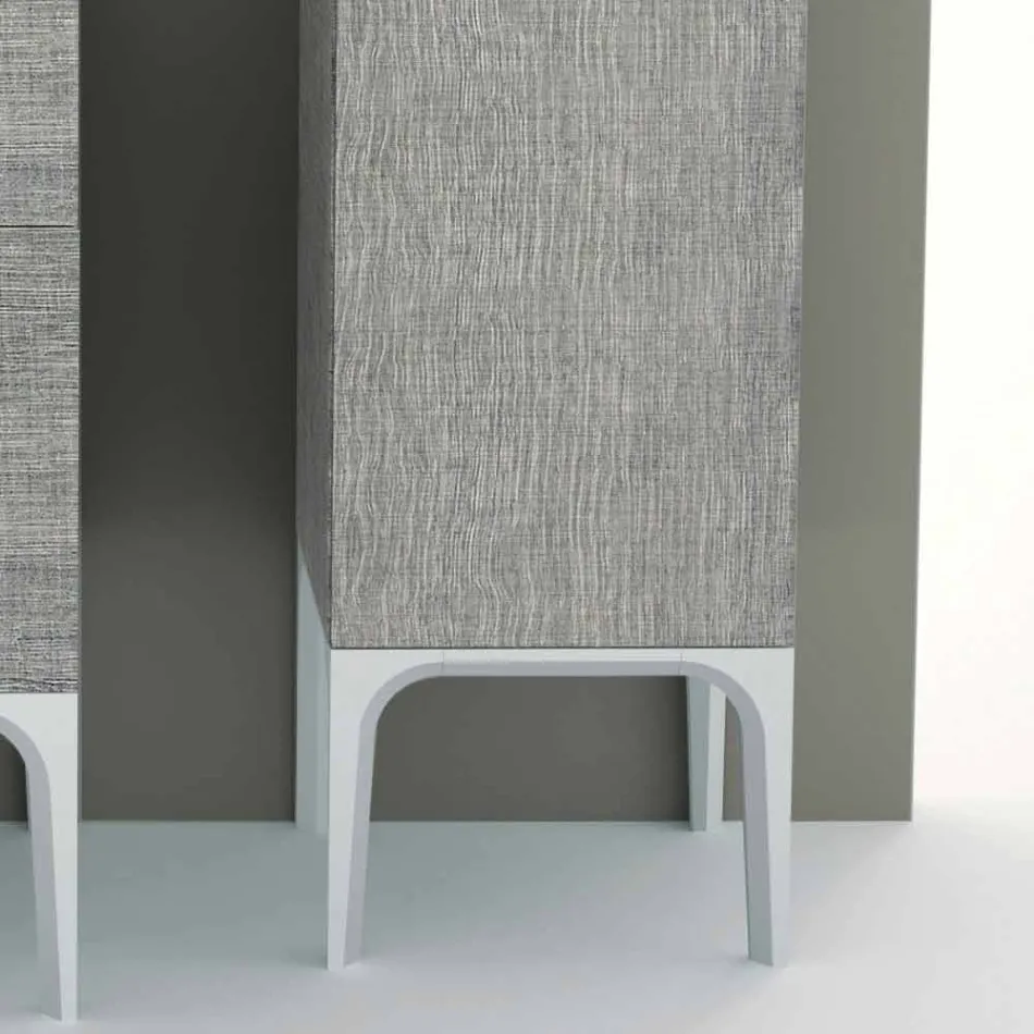 Coluna de banheiro com 2 portas em design moderno eco-madeira Ambra, made in Italy Viadurini