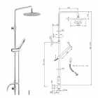 Coluna de Chuveiro de Seção Redonda em Latão com Chuveiro de Mão Made in Italy - Amadeo Viadurini