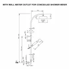 Coluna de banho clássica de latão com cabeça de chuveiro redonda Made in Italy - Yari Viadurini