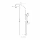 Coluna de chuveiro com desviador e chuveiro quadrado feito na Itália - prata Viadurini