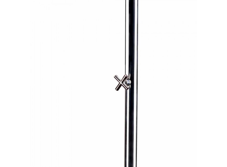 Coluna de chuveiro externo em aço com chuveiro embutido feito na Itália - Yuki Viadurini