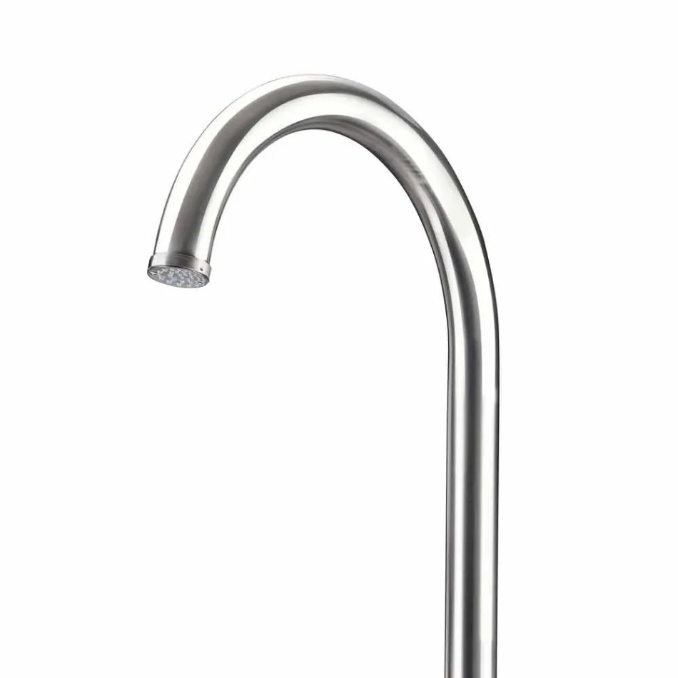 Coluna de chuveiro de jardim de aço inoxidável com chuveiro de mão Made in Italy - Marlen Viadurini